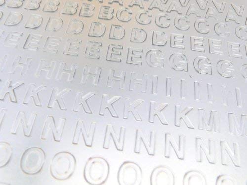Aufkleber, Motiv Buchstaben und Zahlen, selbstklebend, wasserfest, Vinyl, 6,35 mm, Weiß, 1020 Stück Aufkleber, Motiv Buchstaben und Zahlen, selbstklebend, wasserfest, Vinyl, 6,35 mm, Weiß, 1020 Stück von Minilabel