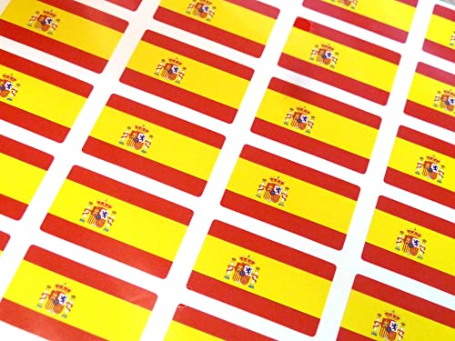 Aufkleber Flagge Spanien, selbstklebend, 33 x 20 mm, 60 Stück von Minilabel