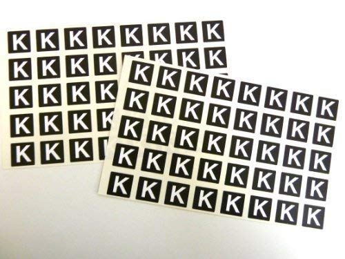 Buchstabe K, weiß Alphabet Buchstaben auf schwarz 20x20mm eckig Aufkleber stabile Plastik Aufkleber Buchstabe K, weiß Alphabet Buchstaben auf schwarz 20x20mm eckig Aufkleber stabile Plastik Aufkleber von Minilabel