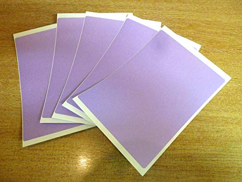 Groß 195x139mm A5 Farbig Selbstklebende Papier Etikett, Aufkleber. Erhältlich IN 12 Farben und Weiß - Blass Flieder Violett von Minilabel