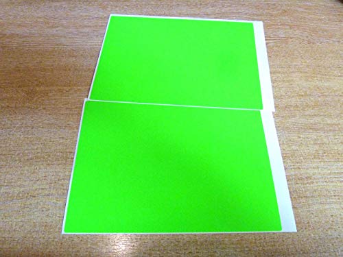 Groß 195x139mm A5 Farbig Selbstklebende Papier Etikett, Aufkleber. Erhältlich IN 12 Farben und Weiß - Limette Fluoreszierend Grün von Minilabel