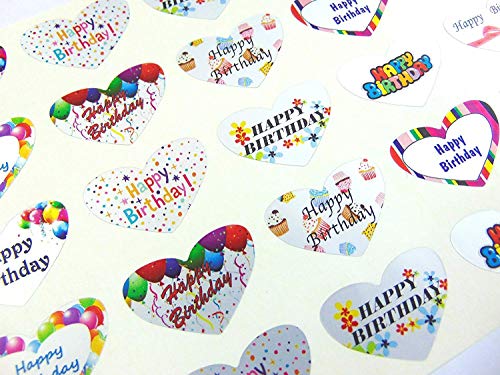 Happy Birthday Herz Gruß Sticker, silber selbstklebend Etiketten für Karten,Umschlag,Basteln,Deko Happy Birthday Herz Gruß Sticker, silber selbstklebend Etiketten für Karten,Umschlag,Basteln,Deko von Minilabel