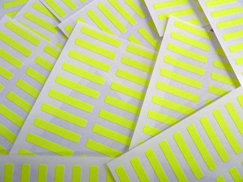 Klein 30x5mm Rechteckig Farbcode Sticker Packungen 200 Bunt Rechteckig Sticky Etiketten 30 Farben Erhältlich - Fluoreszierend Hellgelb von Minilabel