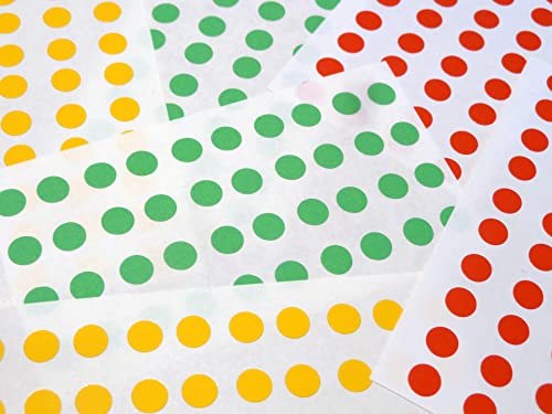 Klein Rund 6 mm (0,5 cm) rot gelb und grün bunten Sticky Etiketten, Farbe Code Dot Aufkleber Green/Red/Yellow von Minilabel