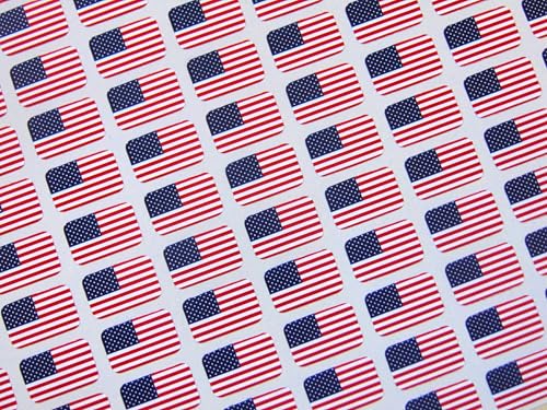 Kleine Mini-Aufkleber, 16 x 10 mm, USA, Vereinigte Staaten von Amerika, haltbar, Kunststoff, 110 Stück von Minilabel