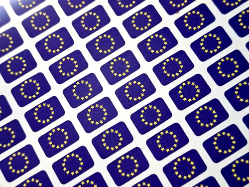 Kleine Mini-Aufkleber, 16 x 10 mm, für EU, Europa, Europäische Union, langlebig, Kunststoff, 110 Stück Kleine Mini-Aufkleber, 16 x 10 mm, für EU, Europa, Europäische Union, langlebig, Kunststoff, 110 Stück von Minilabel