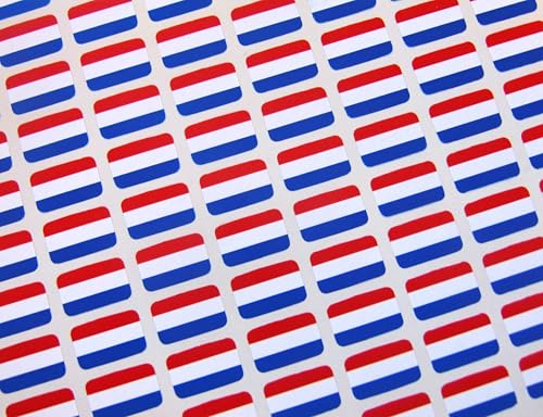Kleine Mini-Aufkleber, 16 x 10 mm, niederländische Flagge, langlebig, Kunststoff, 110 Stück Kleine Mini-Aufkleber, 16 x 10 mm, niederländische Flagge, langlebig, Kunststoff, 110 Stück von Minilabel