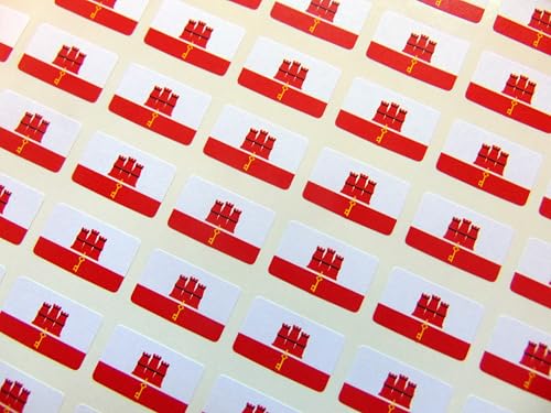 Kleine Mini-Aufkleber, 20 x 12 mm, Gibraltar Landesflagge, Aufkleber, Klebeetiketten, 64 Stück Kleine Mini-Aufkleber, 20 x 12 mm, Gibraltar Landesflagge, Aufkleber, Klebeetiketten, 64 Stück von Minilabel