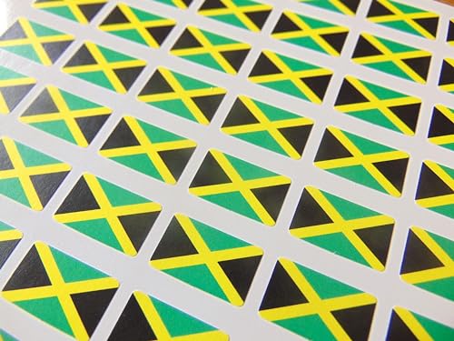 Kleine Mini-Aufkleber, 20 x 12 mm, Jamaika, Jamaika-Flagge, selbstklebend, 64 Stück von Minilabel