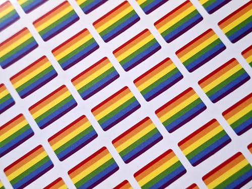 Kleine Mini-Aufkleber, 20 x 12 mm, Regenbogenfarben, LGBT-Flagge, Klebeetiketten, 64 Stück Kleine Mini-Aufkleber, 20 x 12 mm, Regenbogenfarben, LGBT-Flagge, Klebeetiketten, 64 Stück von Minilabel