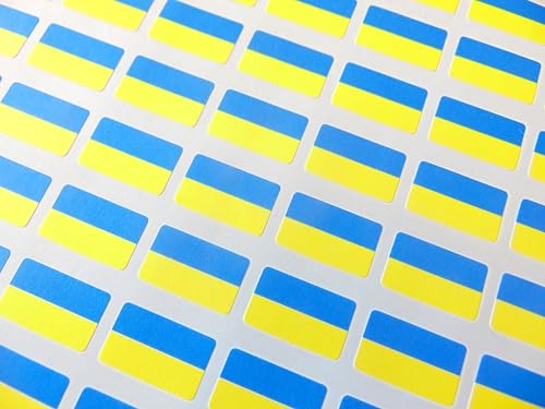 Kleine Mini-Aufkleber, 20 x 12 mm, Ukraine, ukrainische Landesflagge, Aufkleber, Klebeetiketten, 64 Stück Kleine Mini-Aufkleber, 20 x 12 mm, Ukraine, ukrainische Landesflagge, Aufkleber, Klebeetiketten, 64 Stück von Minilabel
