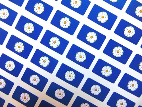 Kleine Mini-Aufkleber, 20 x 12 mm, Yorkshire UK County Flagge, Klebeetiketten, 64 Stück von Minilabel