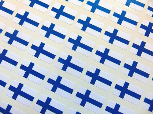 Kleine Mini-Aufkleber, 20 x 12 mm, finnische Landesflagge, Aufkleber, Klebeetiketten, 64 Stück Kleine Mini-Aufkleber, 20 x 12 mm, finnische Landesflagge, Aufkleber, Klebeetiketten, 64 Stück von Minilabel