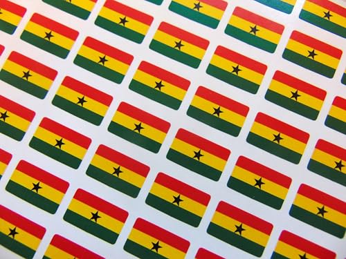 Kleine Mini-Aufkleber, Ghanaische Landesflagge, 20 x 12 mm, 64 Stück Kleine Mini-Aufkleber, Ghanaische Landesflagge, 20 x 12 mm, 64 Stück von Minilabel