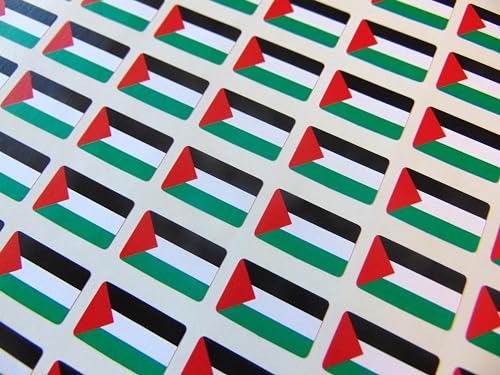 Kleine Mini-Aufkleber, Motiv: Palästinensische Landesflagge, 20 x 12 mm, 64 Stück von Minilabel
