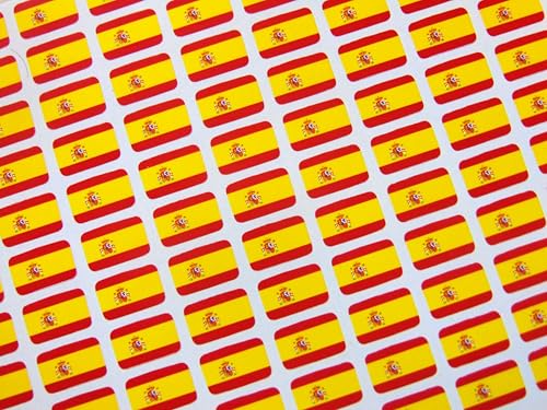 Kleine Mini-Aufkleber, Spanien, 16 x 10 mm, Spanien, langlebig, Kunststoff, 110 Stück von Minilabel