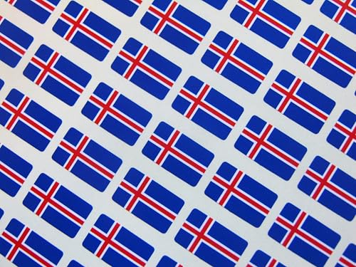 Kleine Mini-Aufkleber, isländische Flagge, 20 x 12 mm, 64 Stück Kleine Mini-Aufkleber, isländische Flagge, 20 x 12 mm, 64 Stück von Minilabel