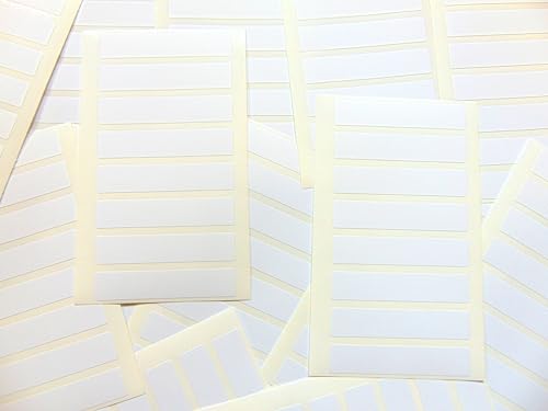 Einfarbig Weiß Extra Langlebiger Kunststoff Etiketten, Sticker - 21 Formen & Größen Extra Klebend Etiketten A Strong Kleber für Draußen Anwendungen - Weiß, 50x10mm Rectangular (112 Labels) von Minilabel