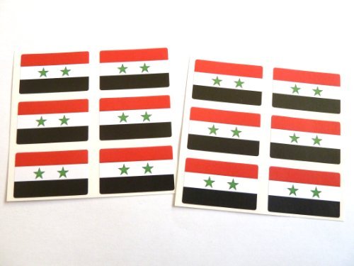 Mini Aufkleber-Pack, 33x20mm Rechteck, selbstklebend Syrien Etiketten, Syrische Flagge Sticker von Minilabel