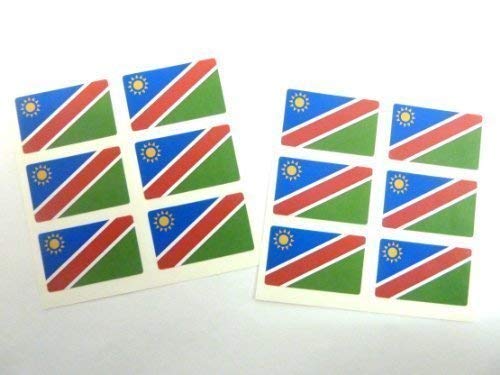 Mini-Aufkleber-Set, 33 x 20 mm, rechteckig, selbstklebend, Namibia-Flaggen-Aufkleber von Minilabel