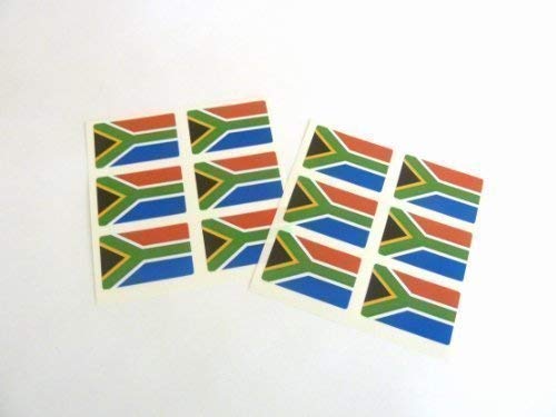 Mini-Aufkleber, 33 x 20, rechteckig, selbstklebend Südafrika Etiketten, South African Flagge Aufkleber von Minilabel