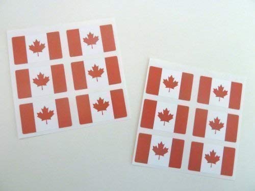 Mini Aufkleber Set, 33x20mm Rechteckiges, Selbstklebende Kanada Etiketten, Kanadische Flagge Sticker von Minilabel