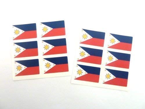 Mini Aufkleber Set, 33x20mm Rechteckiges, Selbstklebende Philippinen Etiketten, Philippinen Flagge Sticker von Minilabel