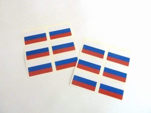 Mini Aufkleber Set, 33x20mm Rechteckiges, Selbstklebende Russland Etiketten, Russische Flagge Sticker von Minilabel