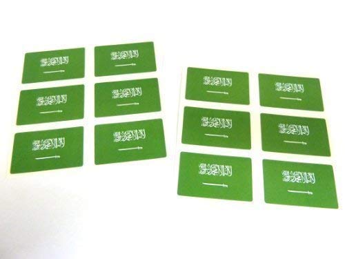 Mini Aufkleber Set, 33x20mm Rechteckiges, Selbstklebende Saudi-Arabien Etiketten, Saudi Arabian Flagge Sticker von Minilabel