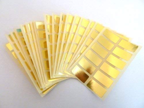Minilabel, Etiketten, 25 x 12 mm, rechteckig, selbstklebend, für Farbcodierung, goldfarben, 200 Stück von Minilabel