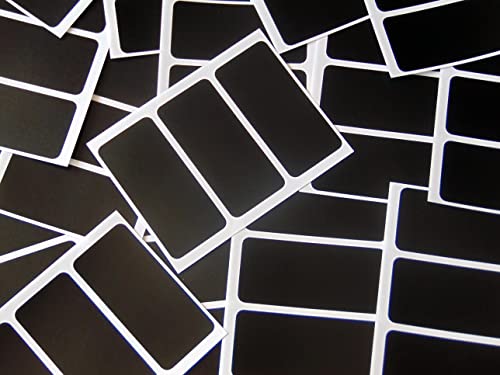 Minilabel 45 Stück rechteckige selbstklebende Etiketten 65 x 30 mm in 30 Farben schwarz von Minilabel