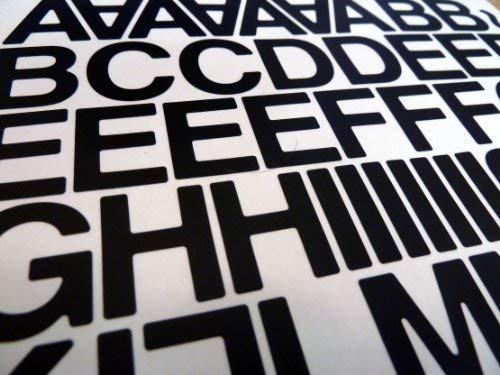Minilabel Buchstaben- und Ziffern-Aufkleber, selbstklebend, wasserfest, zugeschnitten, Vinyl, 2,5 cm, Schwarz, 90 Stück von Minilabel