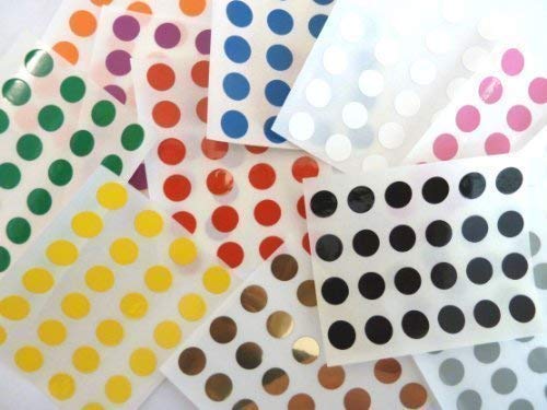 Minilabel Klebeetiketten / Klebepunkte aus Kunststoff / Vinyl, rund, selbstklebend, 9 mm Durchmesser, mehrere Farben, 456 Stück von Minilabel