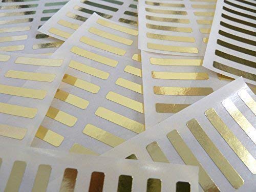 Klein 30x5mm Rechteckig Farbcode Sticker Packungen 200 Bunt Rechteckig Sticky Etiketten 30 Farben Erhältlich - Glänzend Gold von Minilabel