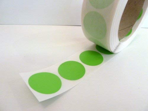 Minilabel Vinyl-Aufkleber, zum Versiegeln, rund, langlebig, 32mm, Apfelgrün, Rolle mit 1.000Stück von Minilabel
