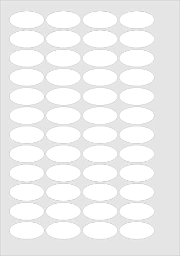 OVAL, 40 x 20 mm, 240 Etiketten, weiß, Matt, 5 x DIN A4-Bogen, für Laserkopierer OVAL, 40 x 20 mm, 240 Etiketten, weiß, Matt, 5 x DIN A4-Bogen, für Laserkopierer von Minilabel