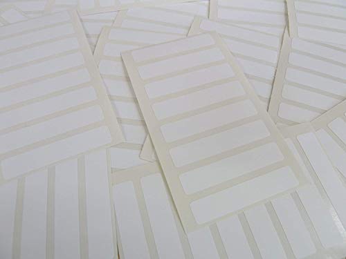 Packung 112, 50x10mm Rechteckig, Weiß Papier Etiketten, Permanent Selbstklebend Aufkleber, Schlicht Mehrzweck Klebend Rechtecke von Minilabel