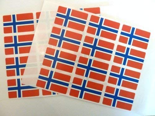 Packung mit 24, 50x30mm, Norwegen Selbstklebend Flagge Sticker selbstklebende Flagge Etiketten von Minilabel