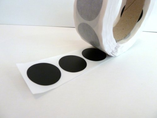 Rolle von 1000, 32mm rund schwarz bunte Kunststoff Dichtung Aufkleber, langlebig klebend Vinyl Etikett Rolle von 1000, 32mm rund schwarz bunte Kunststoff Dichtung Aufkleber, langlebig klebend Vinyl Etikett von Minilabel