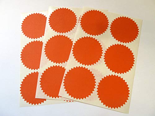 Siegeletiketten, 50 mm, Wellenschliff, matt, Rot, 18 Stück von Minilabel