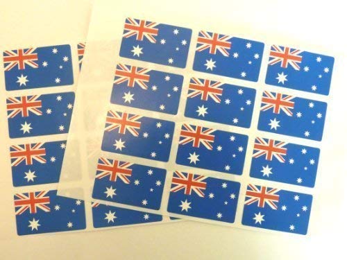 Sticker Australische Flagge, selbstklebend, 50 x 30 mm, 24 Stück von Minilabel
