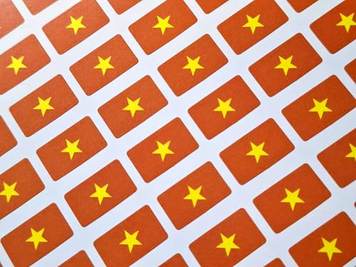 Vietnam-Flagge Mini-Aufkleber, 20 x 12 mm, 64 Stück Vietnam-Flagge Mini-Aufkleber, 20 x 12 mm, 64 Stück von Minilabel