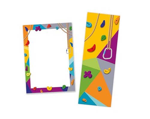 10 Lesezeichen + 10 Mini-Notizblöcke (A7-Format) Klettern Bouldern Mitgebsel für Kindergeburtstag Gastgeschenke für Kinder Mädchen Jungen Mädchengeburtstag Jungengeburtstag von Minkocards