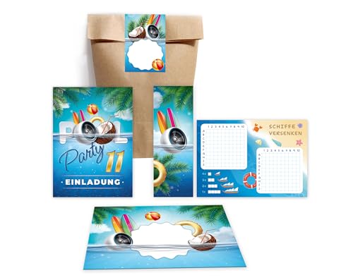 12 Einladungskarten zum 11. Kindergeburtstag Schwimmbad Jungen Mädchen Einladungen elfte Geburtstag incl. 12 Umschläge, 12 Partytüten/natur, 12 Aufkleber, 12 Lesezeichen, 12 Schiffe versenken 12 Einladungskarten zum 11. Kindergeburtstag Schwimmbad Jungen Mädchen Einladungen elfte Geburtstag incl. 12 Umschläge, 12 Partytüten/natur, 12 Aufkleber, 12 Lesezeichen, 12 Schiffe versenken von Minkocards