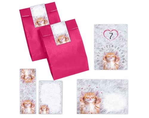 12 Einladungskarten zum 7. Kindergeburtstag Mädchen Katze Einladungen zum siebten Mädchengeburtstag incl. 12 Umschläge, 12 Partytüten/pink, 12 Aufkleber, 12 Lesezeichen, 12 Mini-Notizblöcke 12 Einladungskarten zum 7. Kindergeburtstag Mädchen Katze Einladungen zum siebten Mädchengeburtstag incl. 12 Umschläge, 12 Partytüten/pink, 12 Aufkleber, 12 Lesezeichen, 12 Mini-Notizblöcke von Minkocards