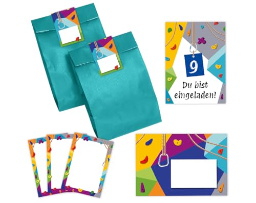 12 Einladungskarten zum 9. Kindergeburtstag Klettern Bouldern Mädchen Jungen Einladungen neunte Geburtstag incl. 12 Umschläge, 12 Partytüten/petrol, 12 Aufkleber, 12 Mini-Notizblöcke 12 Einladungskarten zum 9. Kindergeburtstag Klettern Bouldern Mädchen Jungen Einladungen neunte Geburtstag incl. 12 Umschläge, 12 Partytüten/petrol, 12 Aufkleber, 12 Mini-Notizblöcke von Minkocards