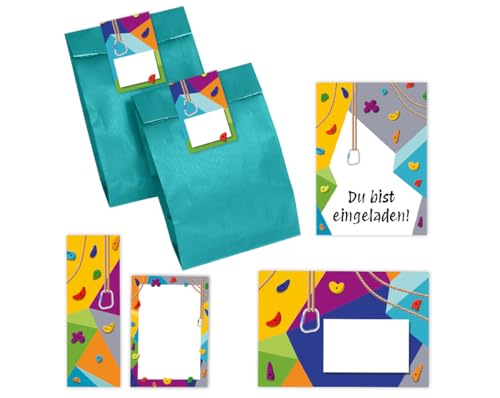 12 Einladungskarten zum Kindergeburtstag Klettern Bouldern Mädchen Jungen Climbing Party incl. 12 Umschläge, 12 Partytüten/petrol, 12 Aufkleber, 12 Lesezeichen, 12 Mini-Notizblöcke 12 Einladungskarten zum Kindergeburtstag Klettern Bouldern Mädchen Jungen Climbing Party incl. 12 Umschläge, 12 Partytüten/petrol, 12 Aufkleber, 12 Lesezeichen, 12 Mini-Notizblöcke von Minkocards