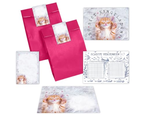 12 Einladungskarten zum Kindergeburtstag Mädchen Katze Einladungen zum Mädchengeburtstag incl. 12 Umschläge, 12 Partytüten/pink, 12 Aufkleber, 12 Mini-Notizblöcke, 12 Schiffe versenken 12 Einladungskarten zum Kindergeburtstag Mädchen Katze Einladungen zum Mädchengeburtstag incl. 12 Umschläge, 12 Partytüten/pink, 12 Aufkleber, 12 Mini-Notizblöcke, 12 Schiffe versenken von Minkocards