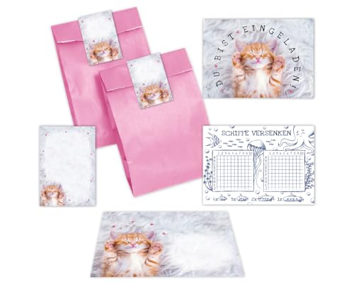 12 Einladungskarten zum Kindergeburtstag Mädchen Katze Einladungen zum Mädchengeburtstag incl. 12 Umschläge, 12 Partytüten/rosa, 12 Aufkleber, 12 Mini-Notizblöcke, 12 Schiffe versenken 12 Einladungskarten zum Kindergeburtstag Mädchen Katze Einladungen zum Mädchengeburtstag incl. 12 Umschläge, 12 Partytüten/rosa, 12 Aufkleber, 12 Mini-Notizblöcke, 12 Schiffe versenken von Minkocards