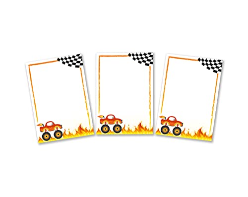 12 Mini-Notizblöcke Monster-Truck Mitgebsel für Kindergeburtstag Gastgeschenke für Jungen Jungsgeburtstag / A7-Format von Minkocards